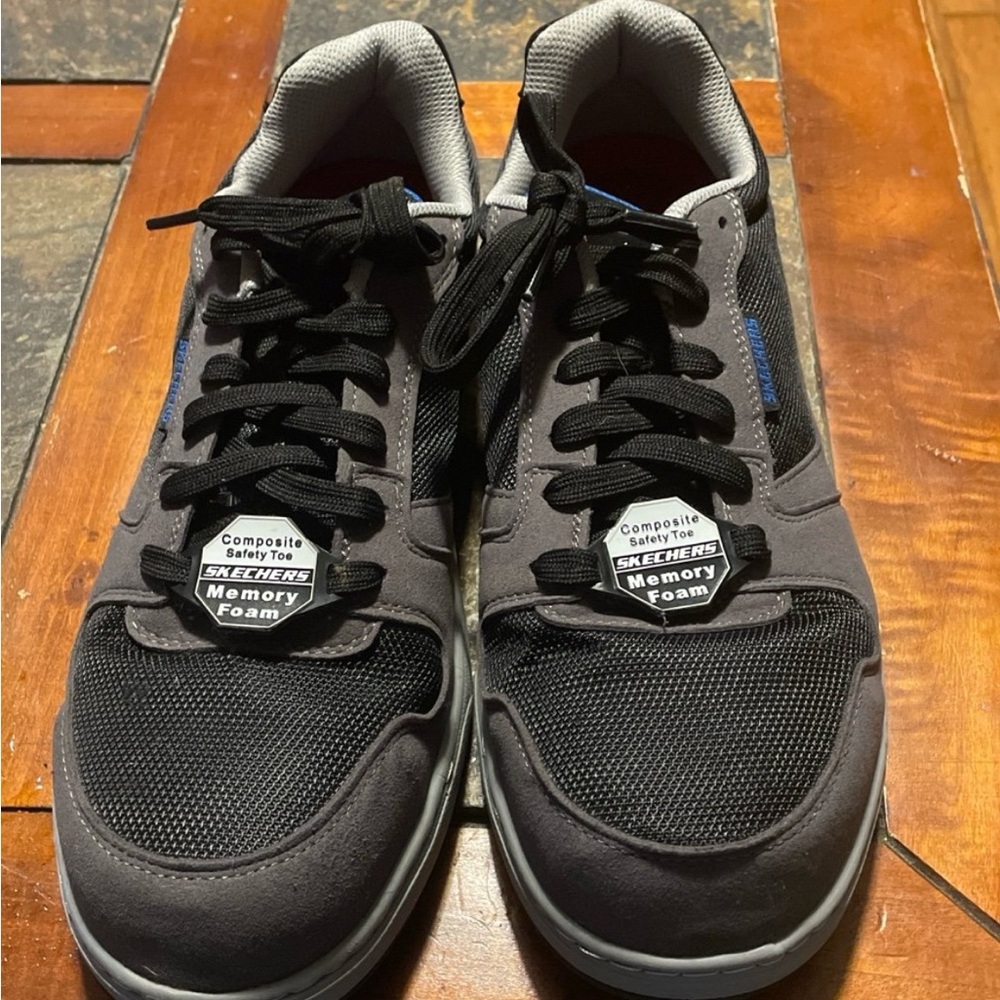 Skechers Blue Steel-Toe/Slip-Resistant Shoes